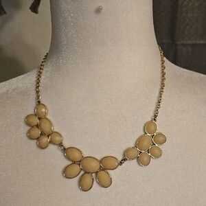 Gold and Cream Floral Cluster Necklace